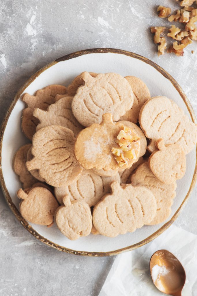 A plate of cinnamon sugar cookies.