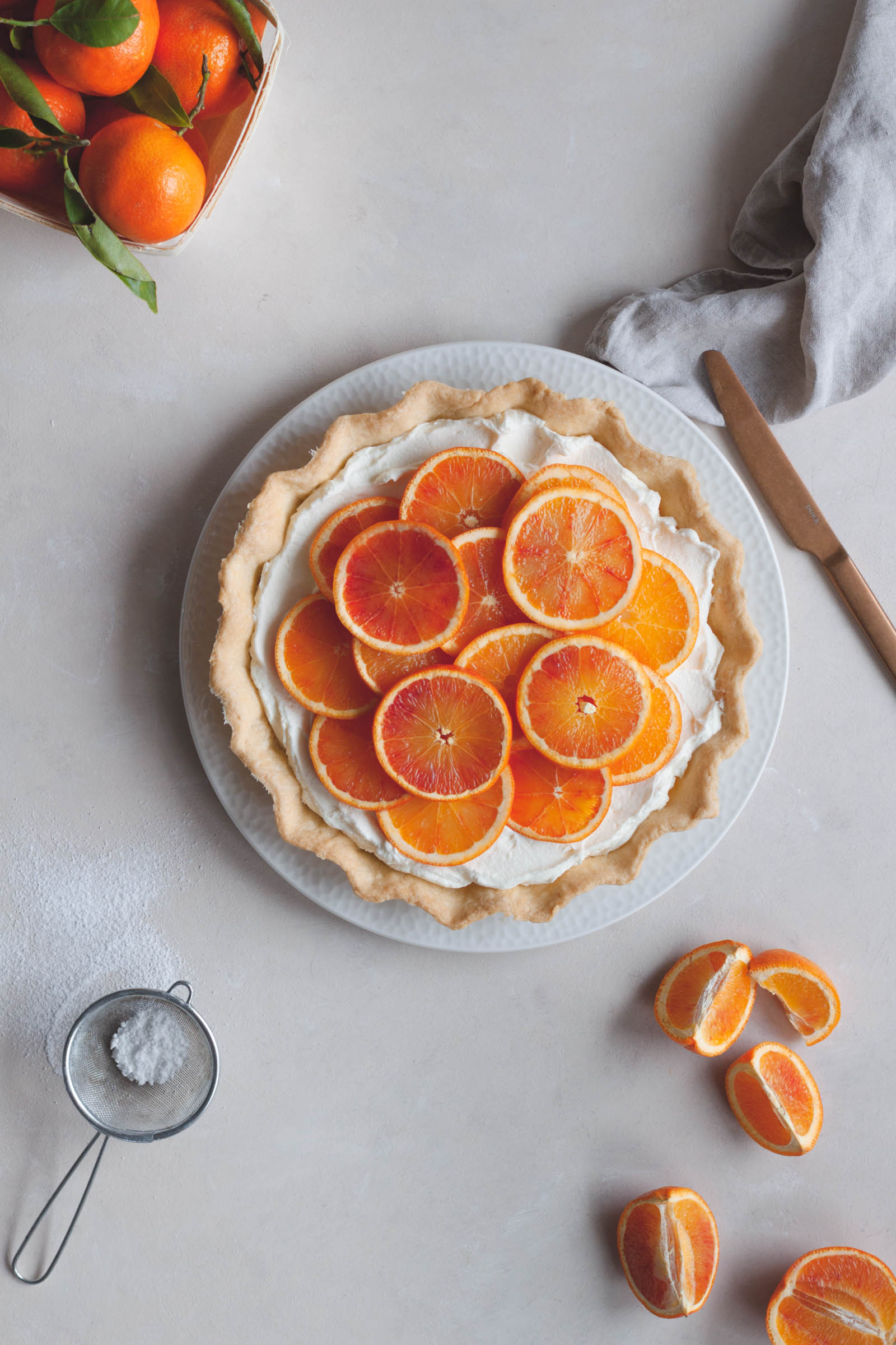 You are currently viewing Seasonal Tangerine Tart with Mascarpone Cream